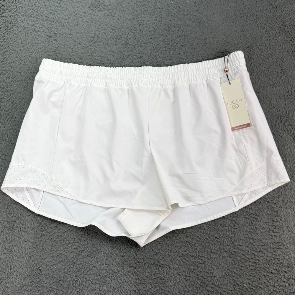 CALIA Infinity Run Short Womens XL Pure White Mid-Rise 3" Inseam Relaxed Fit NWT